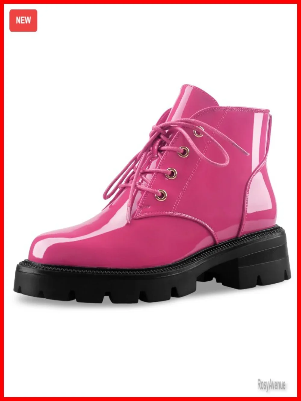 Lug Sole Short Combat Boots Chunky Heel Platform Ankle Booties Lace Up with